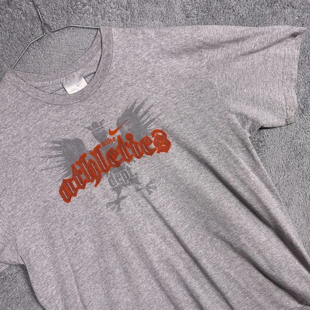 Vintage Nike Shirt Mens L Y2K Center Swoosh Silver Tag Puff Print Cyber Grunge
